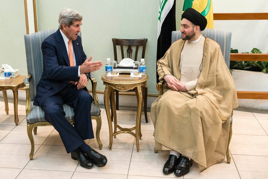 Image: Ammar al-Hakim, head of the Islamic Supreme Council of Iraq (ISCI), meets with U.S. Secretary of State John Kerry in Baghdad