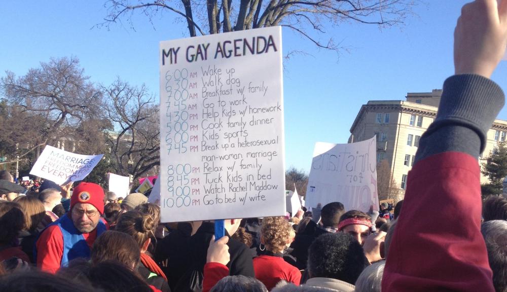 The gay agenda (hourly version)