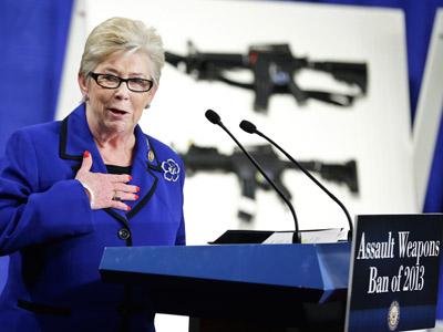 Rep. Carolyn McCarthy speaks during a news conference introducing legislation on assault weapons and high-capacity ammunition clips in Washington, D.C. on Jan. 24, 2013. This June, McCarthy announced she was diagnosed with "treatable" lung cancer. ...