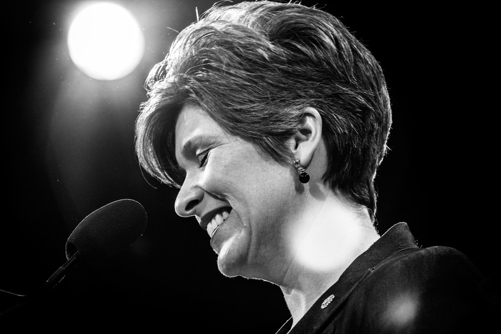 Sen. Joni Ernst, R-Iowa speaks during the Freedom Summit, Jan. 24, 2015, in Des Moines, Iowa. (Photo by Mark Peterson/Redux for MSNBC)