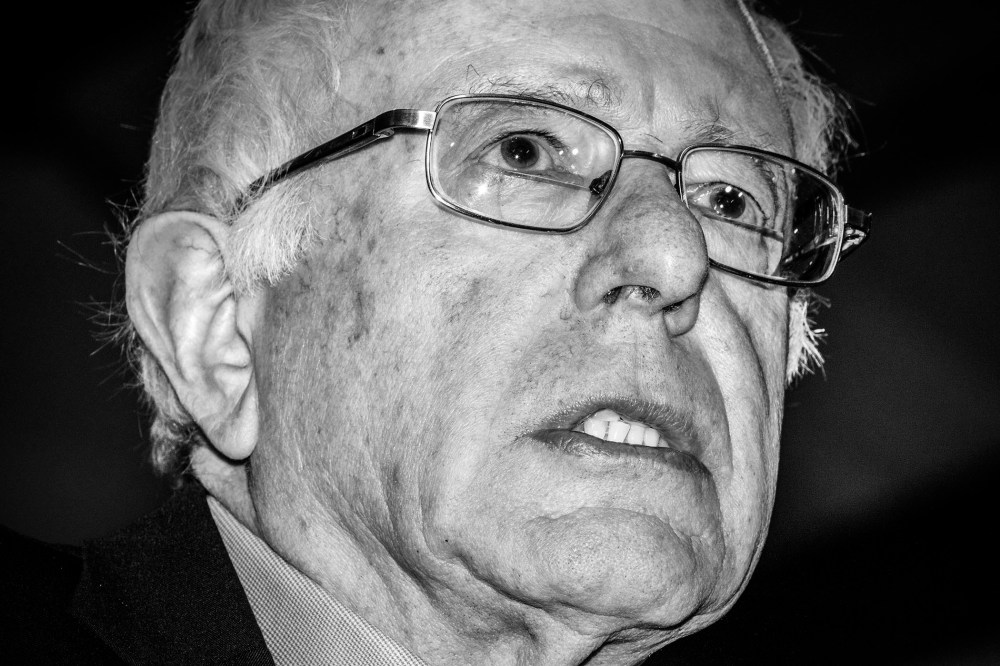 Bernie Sanders arrives at a rally for students at Franklin Pierce University in Rindge, N.H., Feb. 6, 2016. (Photo by Mark Peterson/Redux for MSNBC)