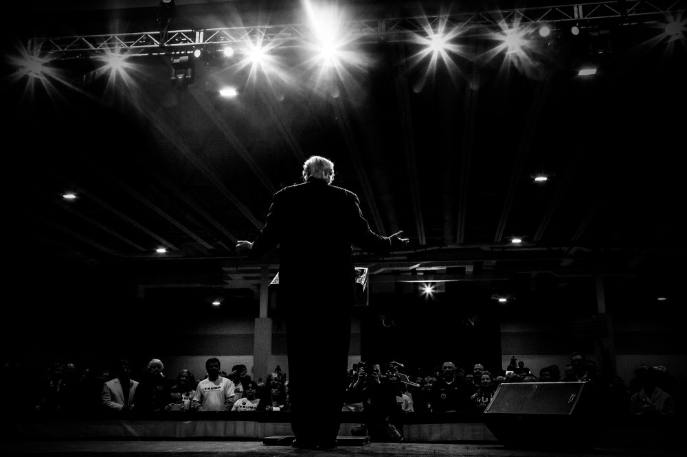 Donald Trump holds a rally in North Charleston, S.C., Feb. 19, 2016. (Photo by Mark Peterson/Redux for MSNBC)