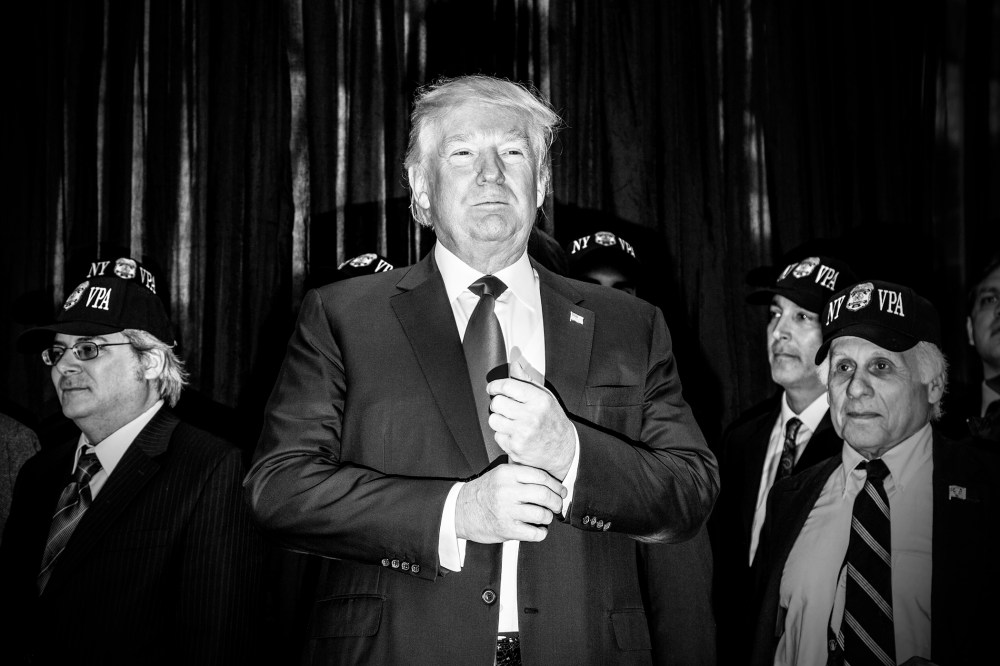 Donald Trump holds a press conference and then speaks at a lunch for the Staten Island GOP, April 17, 2016.