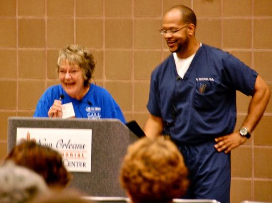 Dr. Rani Whitfield seen at a free medical clinic for the uninsured at the Ernest N. Morial Convention Center August 2010 in New Orleans, Louisiana, a two day free clinic sponsored by the National Association of Free Clinics (NAFC).