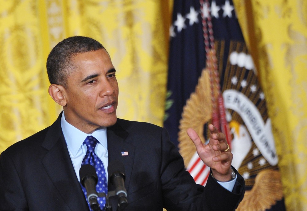 President Obama speaks on the Brain Research through Advancing Innovative Neurotechnologies (BRAIN) Initiative on April 2, 2013 in the East Room of the White House in Washington, D.C. (AFP PHOTO/Mandel NGANMANDEL NGAN/AFP/Getty Images)