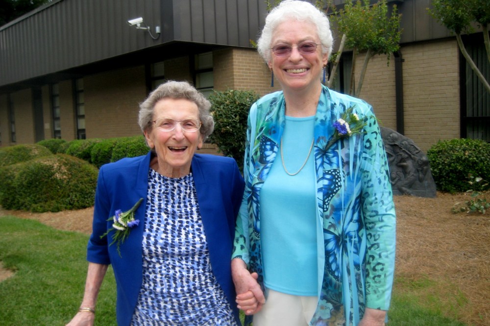 Lennie Gerber and Pearl Berlin on their wedding day, June 2, 2013 in Greensboro, North Carolina.
