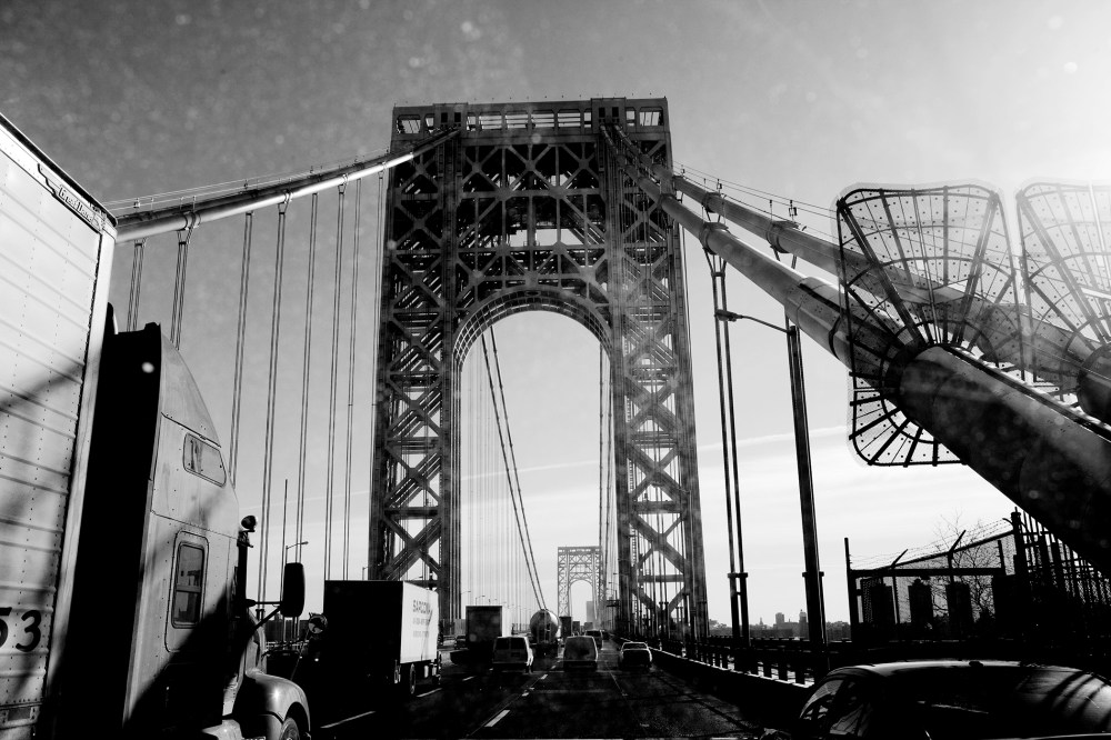 Morning rush hour on the George Washington Bridge.