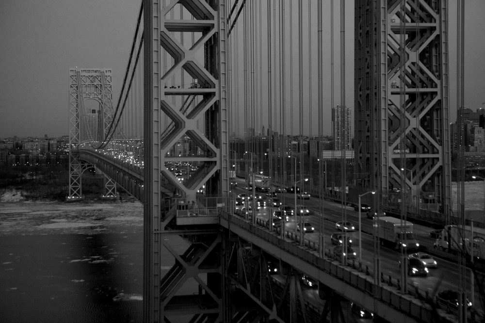 An early night view of the George Washington Bridge from N.J.