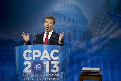 Sen. Rand Paul speaks at the 40th annual Conservative Political Action Conference in National Harbor, Md., Thursday, March 14, 2013.  (Photo by Manuel Balce Ceneta/AP)