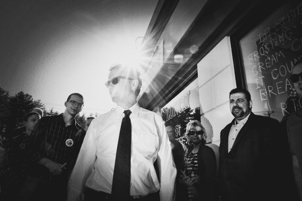 Rand Paul arrives to the D.W. Diner in Merrimack, N.H., April 18, 2015. (Photo by Mark Peterson/Redux for MSNBC)