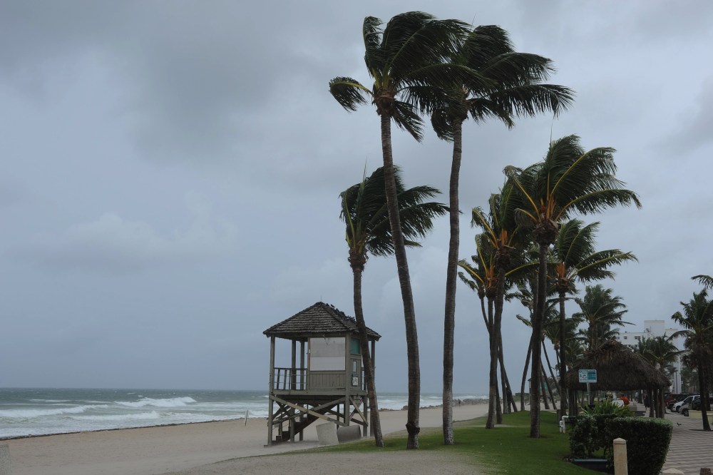 A view of the atmosphere of Hurricane Matthew prior to impacting Florida, Oct. 6, 2016,  in Deerfield Beach, Fla. (Photo by Larry Marano/REX/Shutterstock)