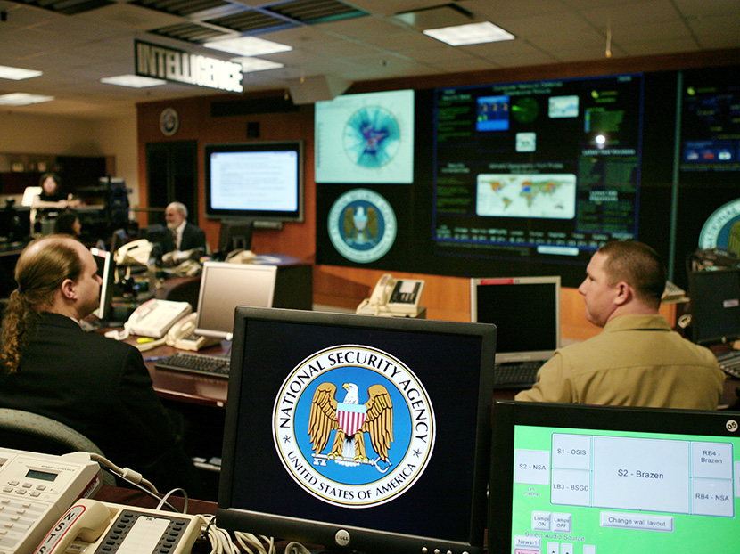 The National Security Agency (NSA) logo is shown on a computer screen inside the Threat Operations Center at the NSA in Fort Meade, Maryland, January 25, 2006. U.S. President George W. Bush visited the ultra-secret National Security Agency on Wednesday...