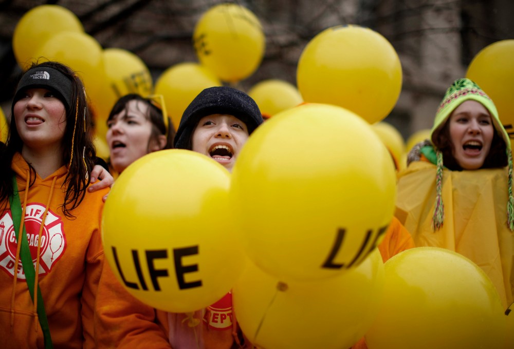 Anti-abortion demonstrators take part in the "March for Life" in Washington