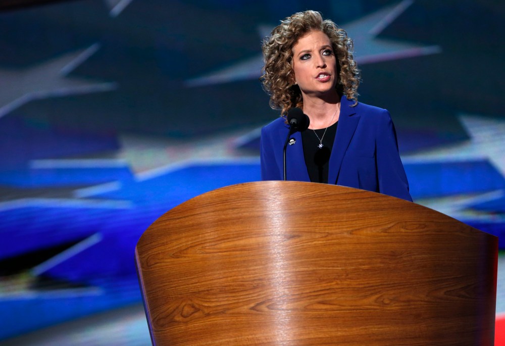 U.S. Rep. Debbie Wasserman Schultz (D-FL) addresses delegates during the final session of the Democratic National Convention in Charlotte, N.C., Sep. 6, 2012. (Photo by Eric Thayer/Reuters)