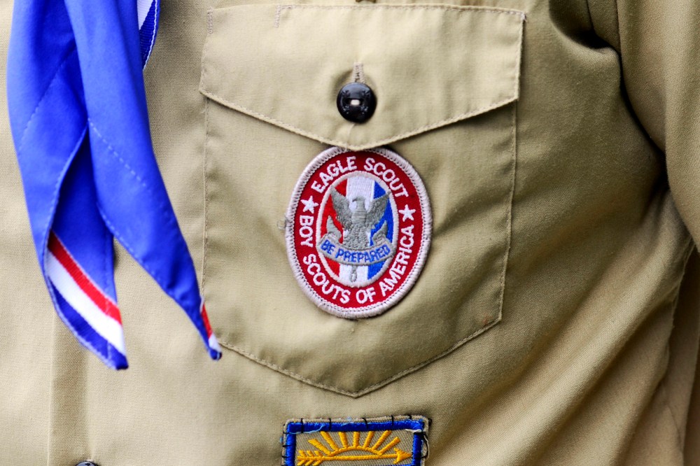 A Boy Scouts of America Eagle Scout patch is pictured in Orlando, Florida in this May 30, 2012 file photograph.