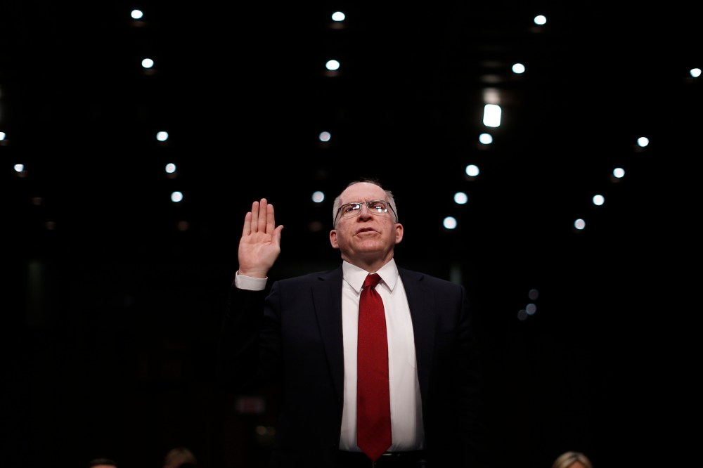 Deputy National Security Adviser Brennan is sworn in to testify before Senate Intelligence Committee confirmation hearing on Capitol Hill in Washington