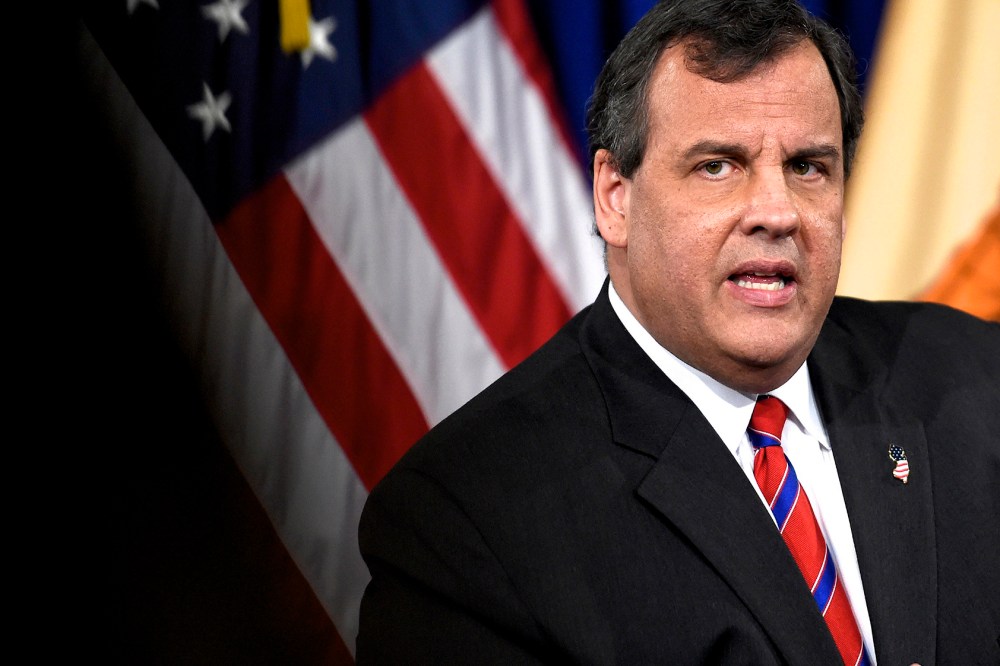 New Jersey Governor Chris Christie speaks during a news conference in Trenton