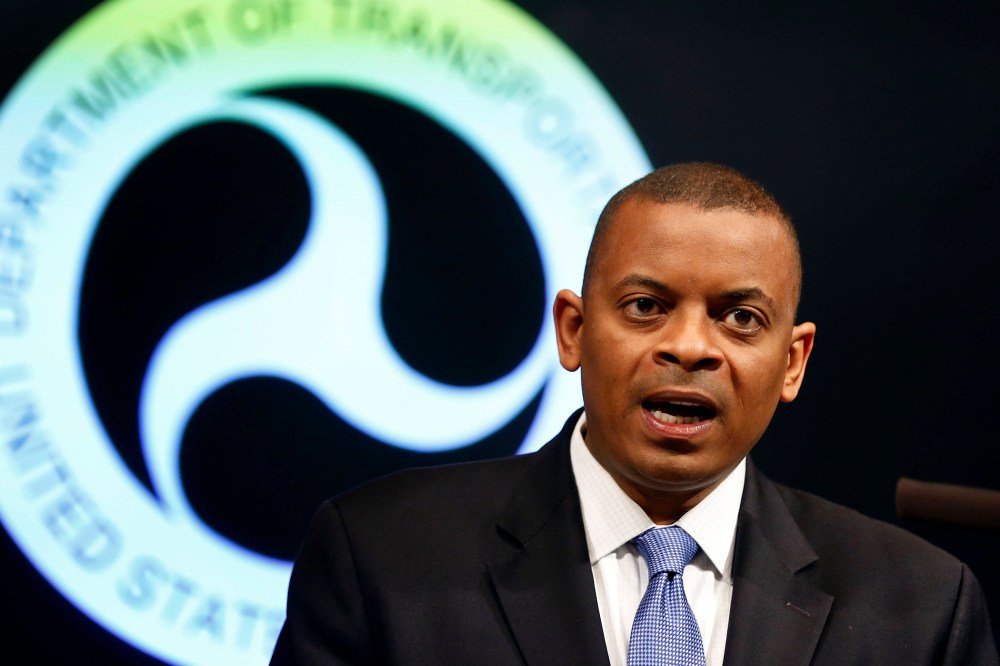 U.S. Transportation Secretary Anthony Foxx announces that General Motors will be fined a record $35 million in civil penalties as a result of the automakers failure to report a safety defect in one of its automobiles, May 16, 2014, in Washington, D.C.