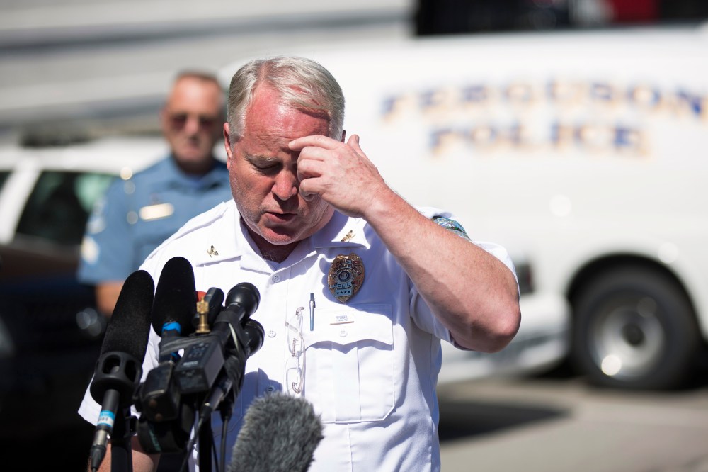 Police Chief Thomas Jackson speaks during a news conference at the police headquarters in Ferguson, Mo., Aug. 13, 2014. (Photo by Mario Anzuoni/Reuters)