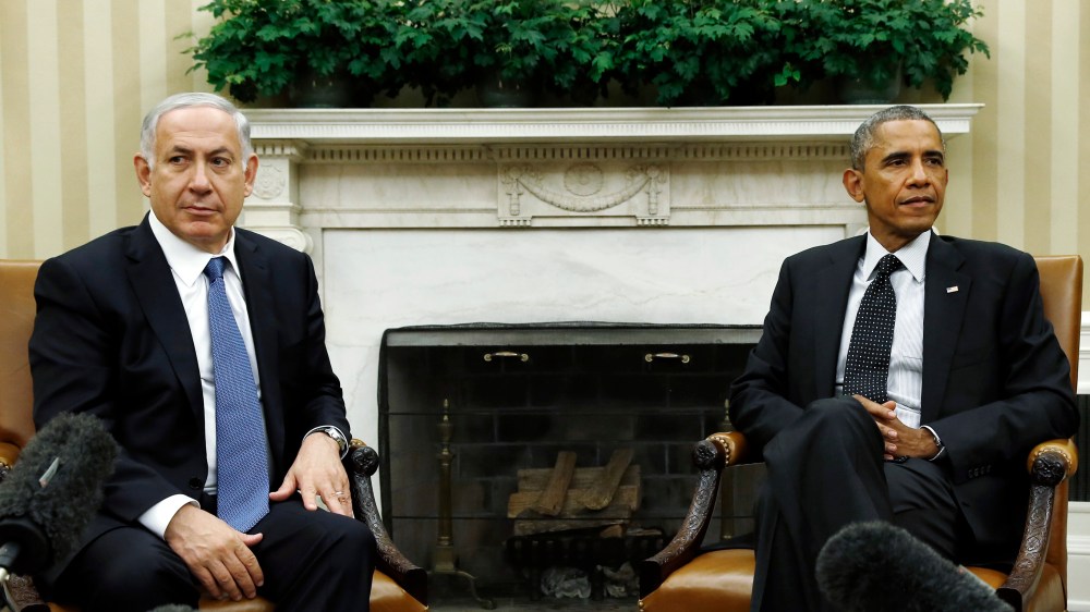 U.S. President Barack Obama (R) meets with Israel's Prime Minister Benjamin Netanyahu at the White House in Washington on Oct. 1, 2014.