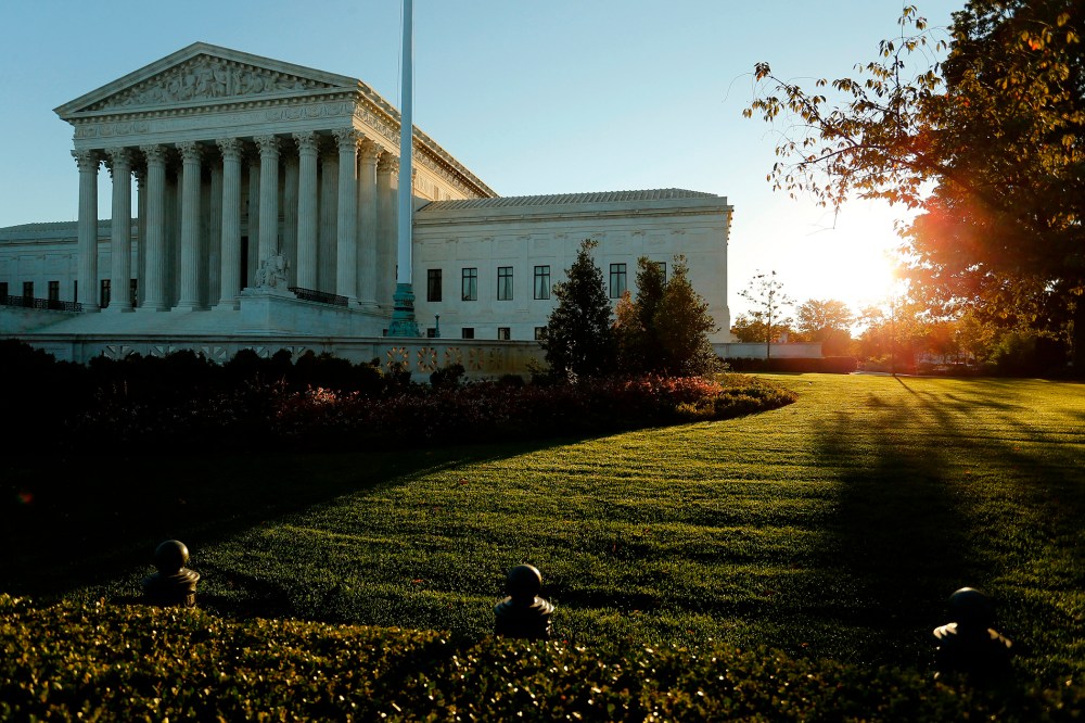 A general view of the U.S. Supreme Court building at sunrise is seen in Washington, D.C., on Oct. 5, 2014. (Photo by Jonathan Ernst/Reuters)