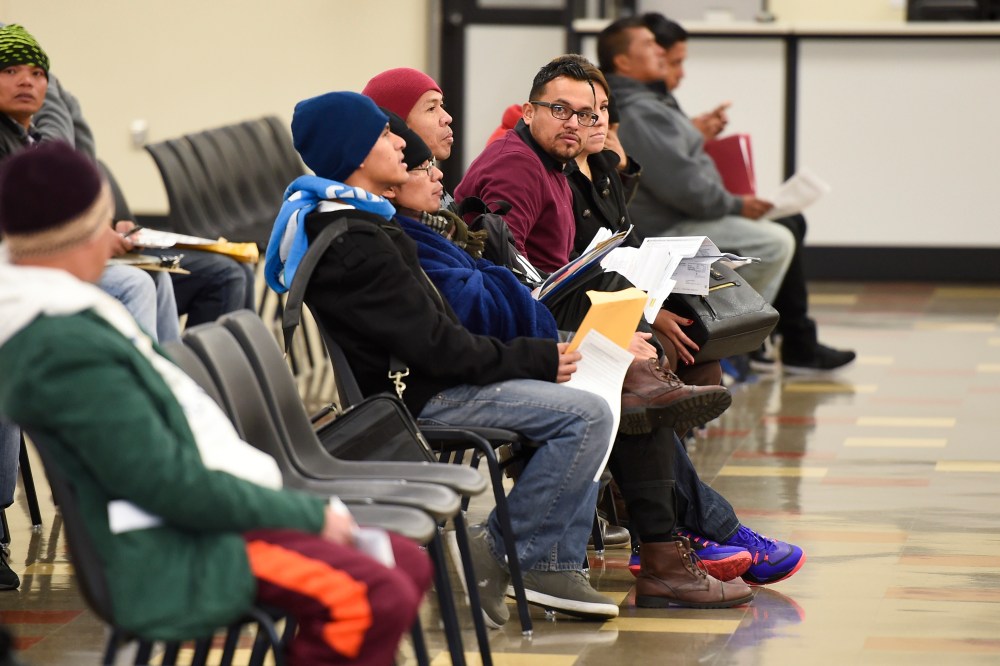 Applicants wait at the California Department of Motor Vehicles in Los Angeles, Calif. on Jan. 2, 2015. (Gus Ruelas/Reuters)