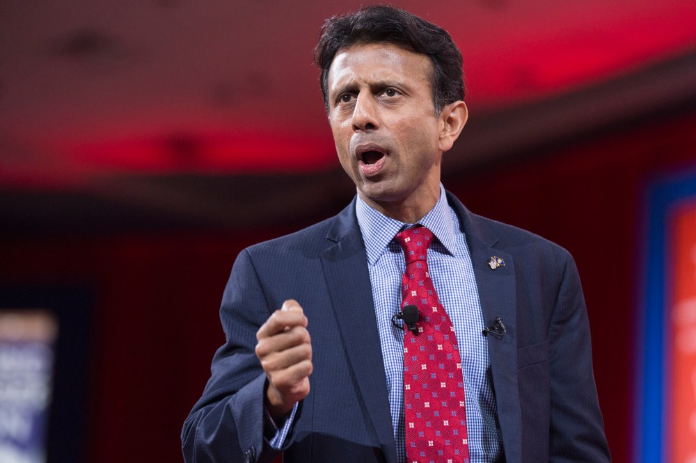 Governor Bobby Jindal arrives to speak at the 42nd annual Conservative Political Action Conference (CPAC) at National Harbor, Md., Feb. 26, 2015. (Photo by Joshua Roberts/Reuters)