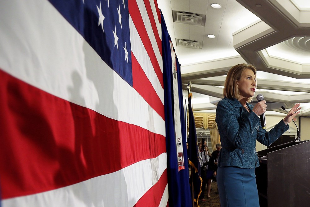 Republican 2016 presidential candidate Carly Fiorina speaks at the First in the Nation Republican Leadership Conference in Nashua, N.H. April 18, 2015. (Photo by Brian Snyder/Reuters)