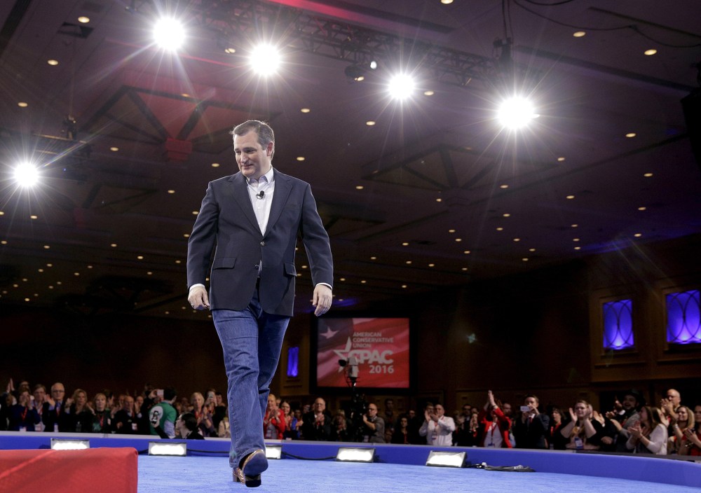 Republican U.S. presidential candidate Texas Senator Ted Cruz walks from the stage at the 2016 Conservative Political Action Conference (CPAC) at National Harbor, Md., March 4, 2016. (Photo by Joshua Roberts/Reuters)