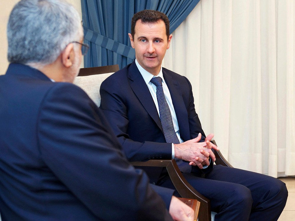 Syria's President Assad meets Boroujerdi, head of the Iranian parliamentary committee for national security and foreign policy, in Damascus