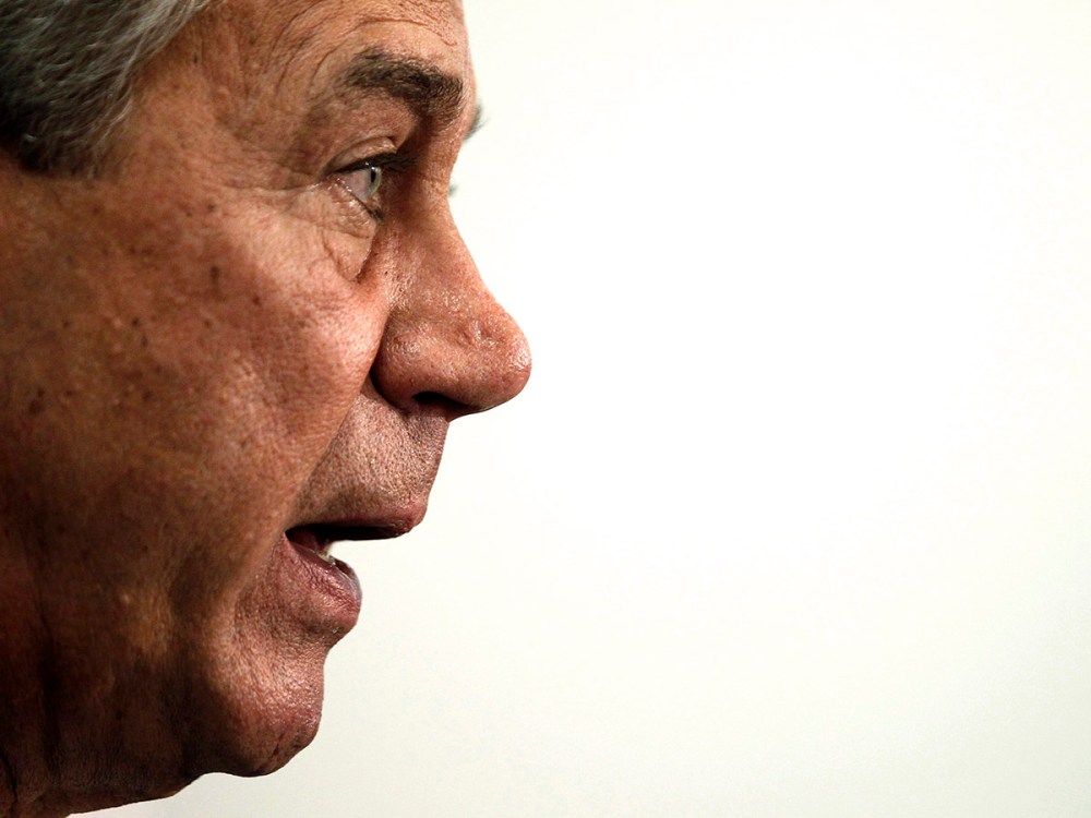 U.S. House Speaker Boehner speaks to the press after a House Republican meeting on Capitol Hill in Washington