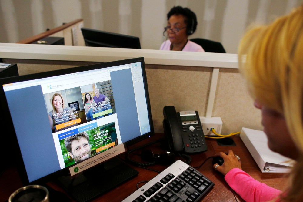 Janet Perez oversees specialists at a Rhode Island health insurance exchange program, October 25, 2013.