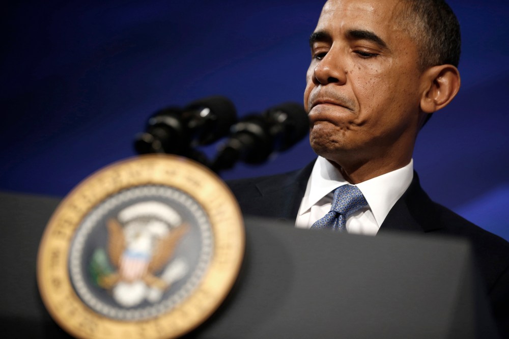 U.S. President Barack Obama delivers remarks at the Wall Street Journal CEO council annual meeting in Washington, Nov. 19, 2013.