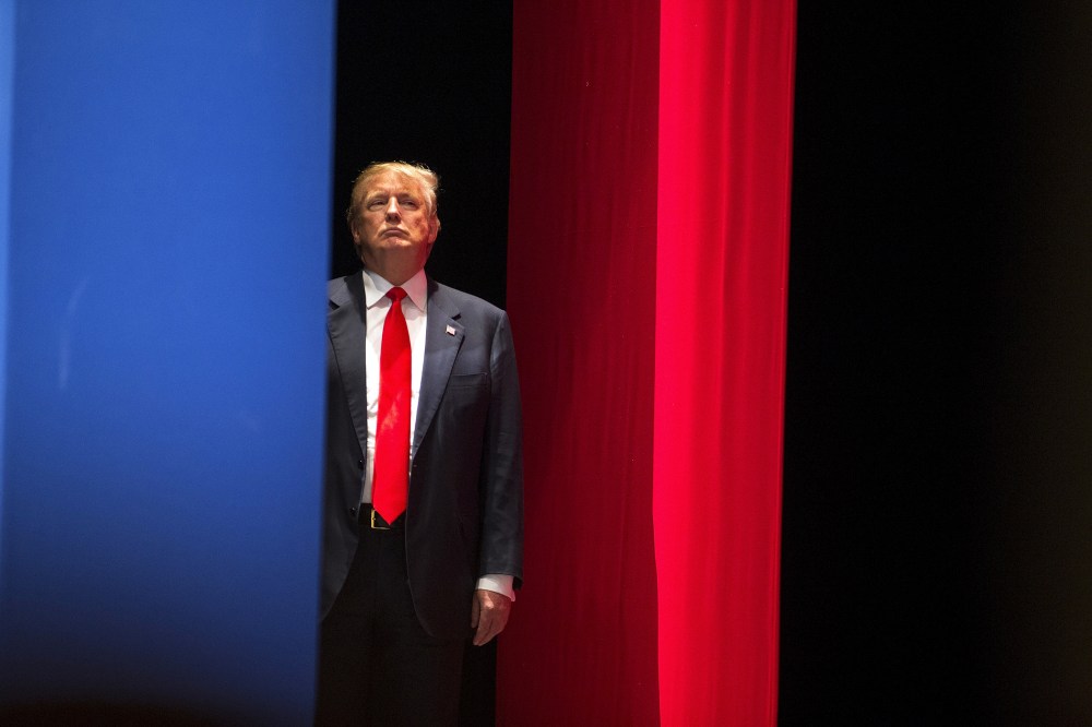 Real estate developer Donald Trump prepares to go on stage to speak during the Freedom Summit in Greenville, South Carolina May 9, 2015. (Photo by Chris Keane/Reuters)