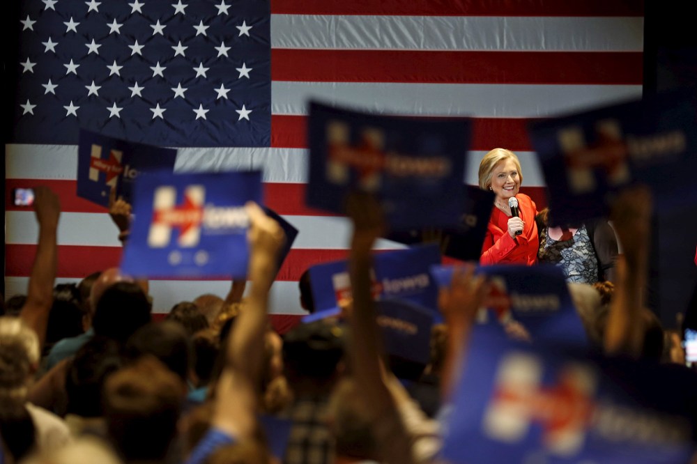 U.S. Democratic presidential candidate Hillary Clinton speaks at a campaign rally in Cedar Rapids, Iowa, July 17, 2015. (Photo by Jim Young/Reuters)