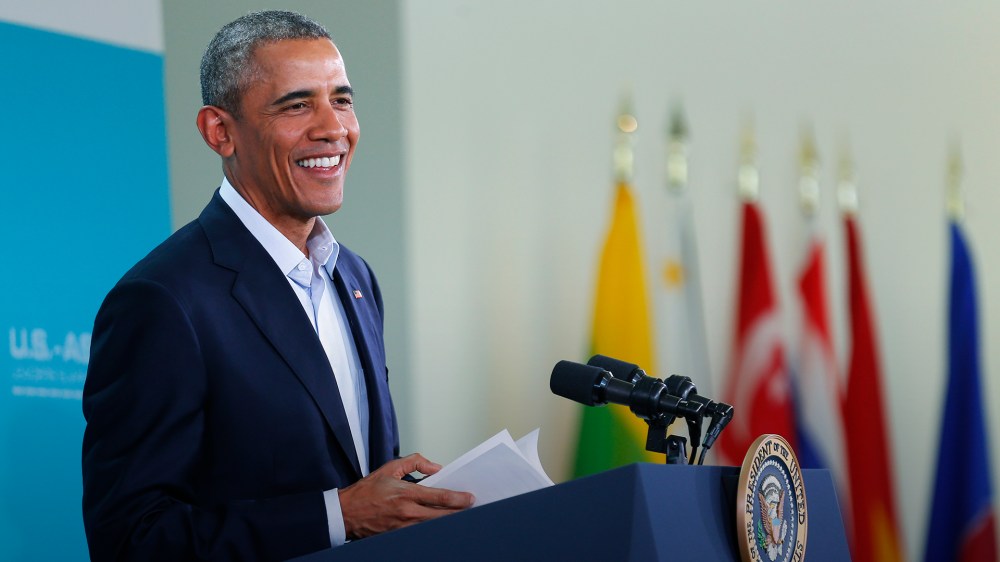 President Barack Obama speaks during a news conference at the close of the ASEAN summit at Sunnylands in Rancho Mirage, Calif., Feb. 16, 2016. (Photo by Mike Blake/Reuters)