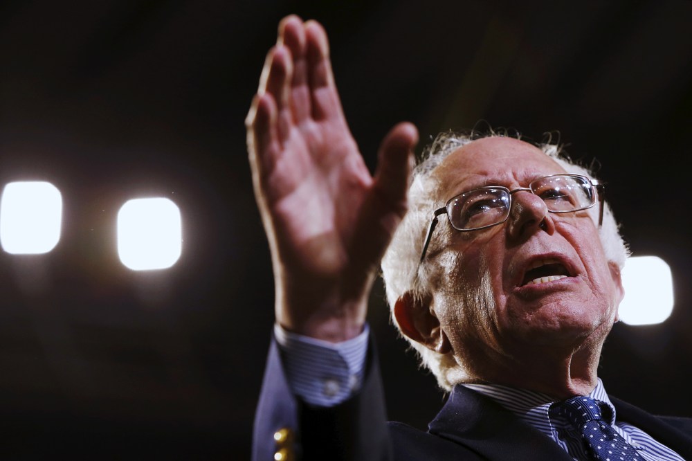 Democratic presidential candidate Bernie Sanders delivers remarks to supporters at a rally in Greenville, S.C., Feb. 21, 2016. (Photo by Jonathan Ernst/Reuters)