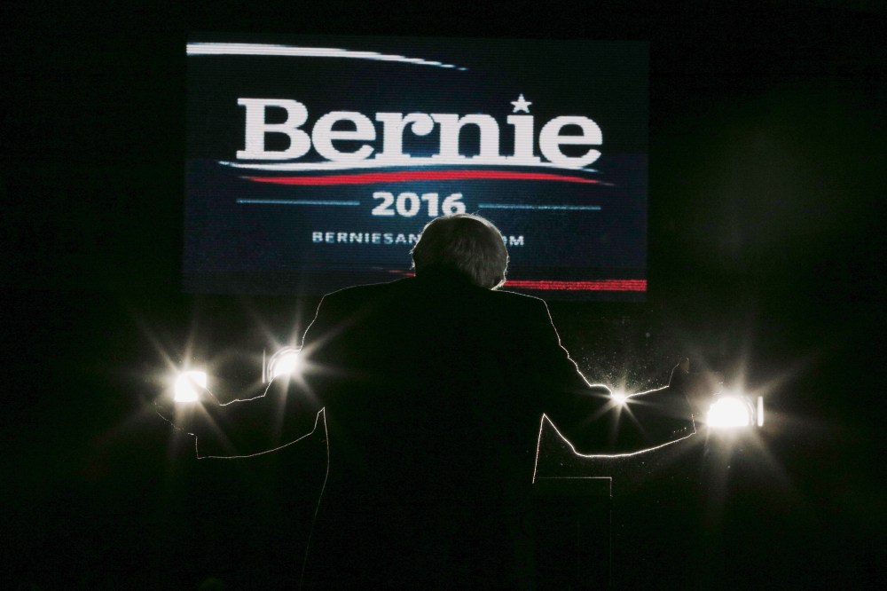 U.S. Democratic presidential candidate and U.S. Senator Bernie Sanders speaks at a campaign rally at UMass Amherst in Amherst