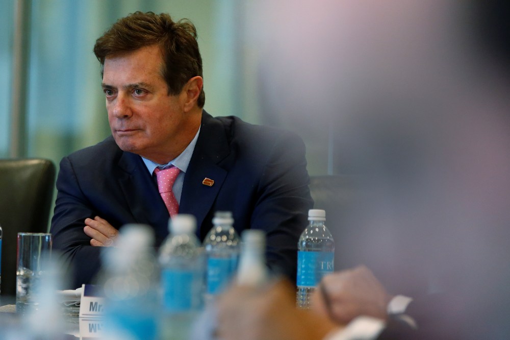 Paul Manafort of Republican presidential nominee Donald Trump's staff listens during a round table discussion on security at Trump Tower in the Manhattan borough of New York, Aug. 17, 2016. (Photo by Carlo Allegri/Reuters)