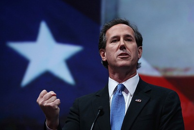 Rick Santorum speaks during the 2013 NRA Annual Meeting and Exhibits at the George R. Brown Convention Center on May 3, 2013 in Houston, Texas. (Photo by Justin Sullivan/Getty Images)