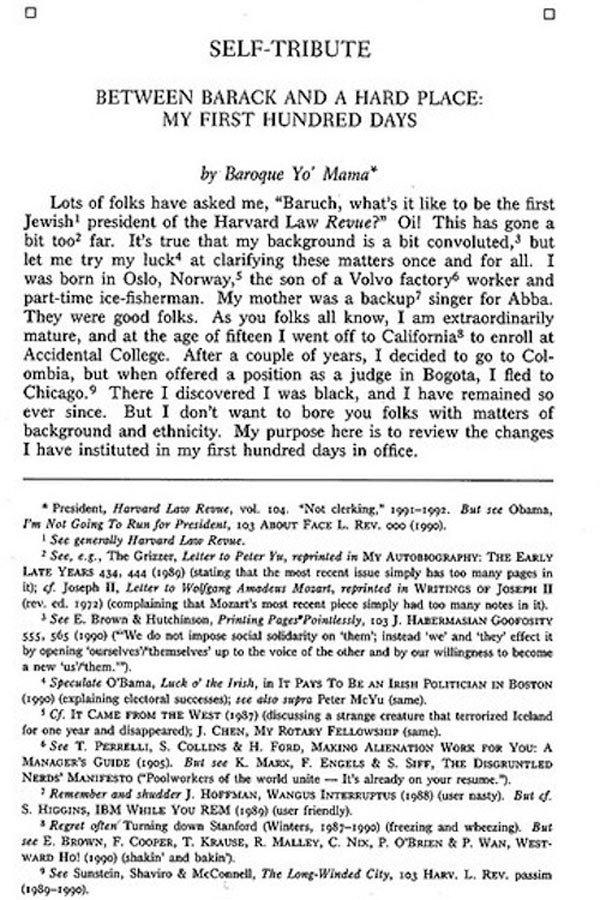 A self-parody by young Barack Obama