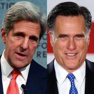 Sen. John Kerry (file) and Mitt Romney (file)