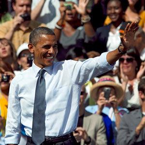 President Obama at a campaign rally in Golden, Colorado on Thursday.