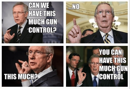 Mitch McConnell's Facebook meme in response to the gun control vote.