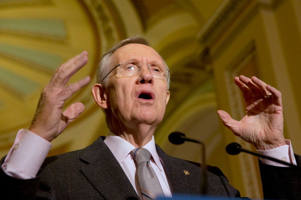 Senate Majority Leader Harry Reid during a news conference on Capitol Hill in Washington, November 5, 2013.