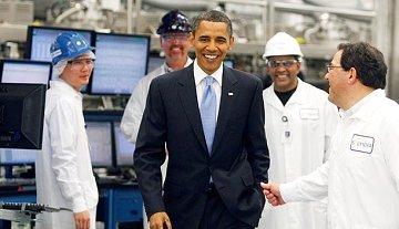 Obama with Solyndra workers in 2010.