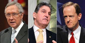 Sens. Harry Reid (D-Nev.), Joe Manchin (D-W.Va.), and Pat Toomey (R-Pa.)
