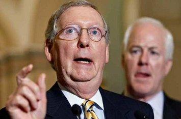 Senate Minority Leader Mitch McConnell and National Republican Senatorial Committee Chairman John Cornyn