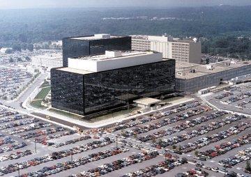 An undated U.S. government photo shows an aerial view of the NSA building in Fort Meade, Maryland.