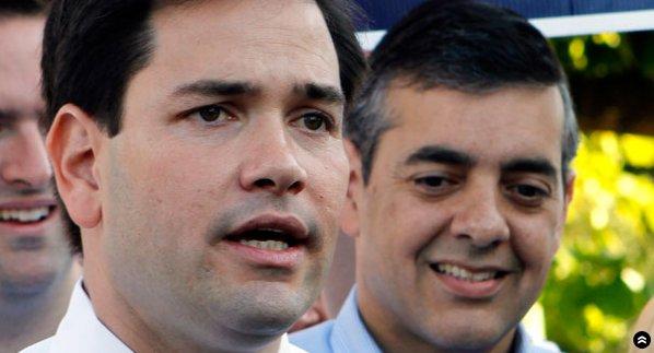 Marco Rubio with his friend David Rivera.